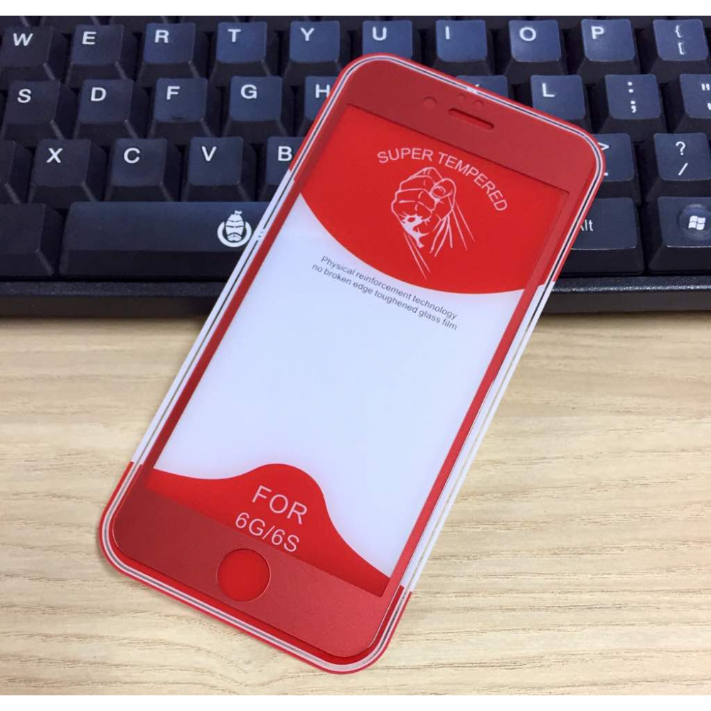 GLASS RED SCREEN PRINTING BELTBOTTOM PLATE IPHONE 6