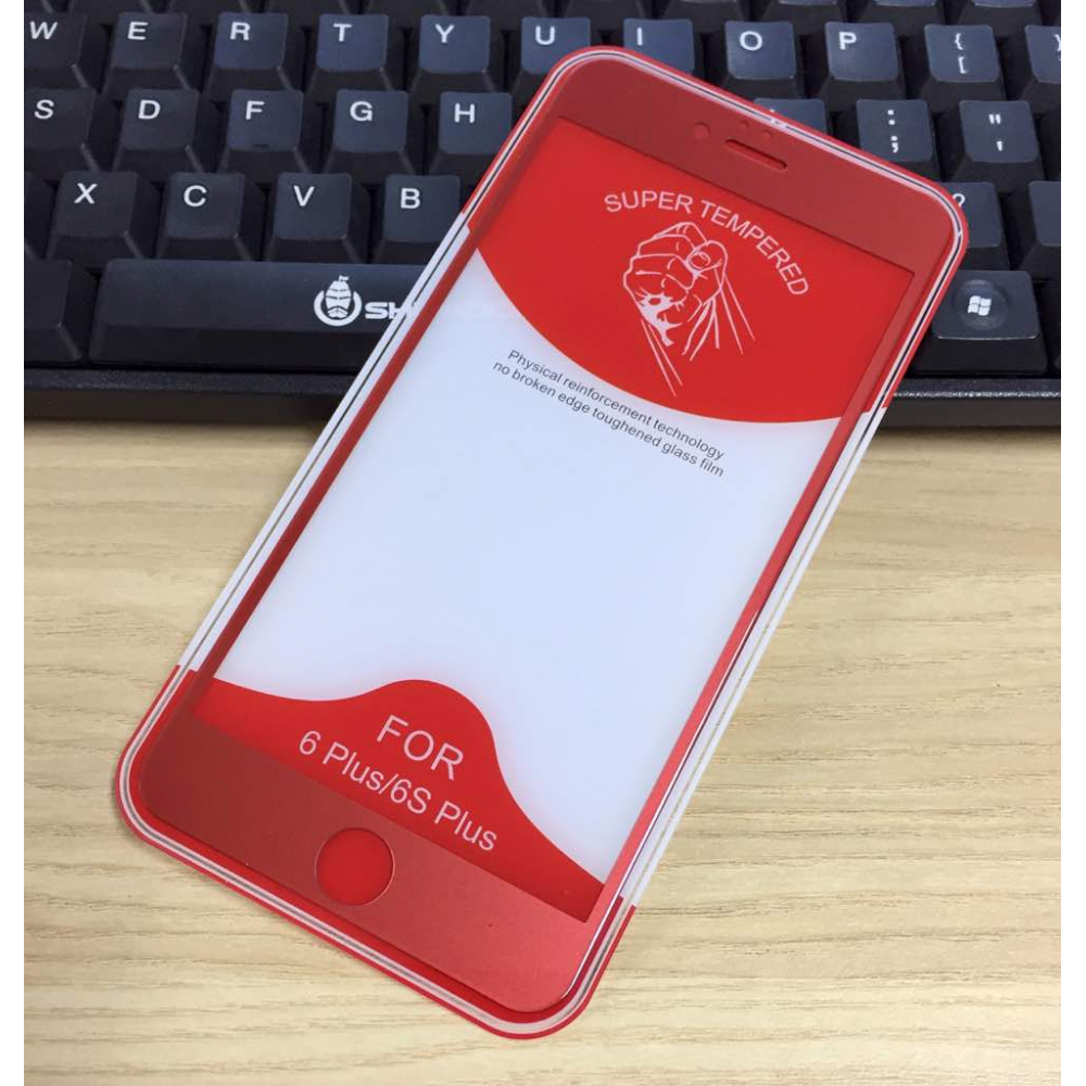 GLASS RED SCREEN PRINTING BELTBOTTOM PLATE IPHONE 6+