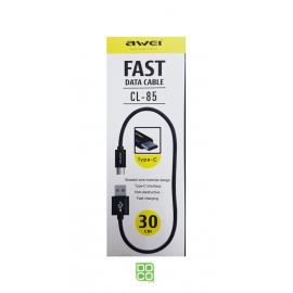 CABLE AWEI CL85 TYPE-C [30CM] (BLK)