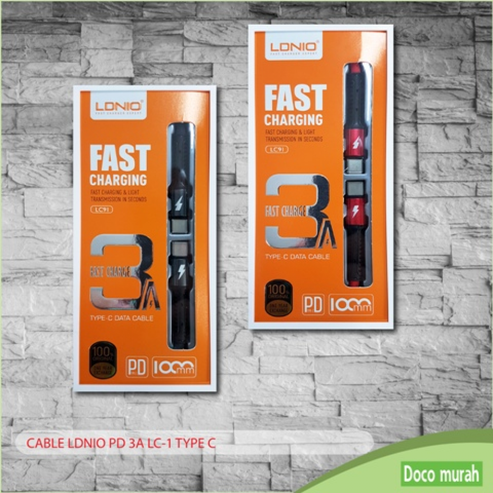 CABLE LDNIO PD 3A LC91 TYPE-C (RED)