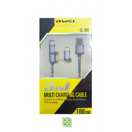 CABLE AWEI CL990 3IN1 (GRY)