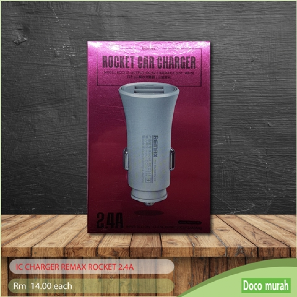 IN CAR CHARGER REMAX ROCKET 2.4A RCC217 (WHT)