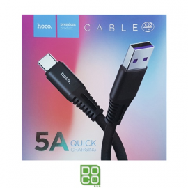 CABLE HOCO X22 TYPE-C 5A (BLK)