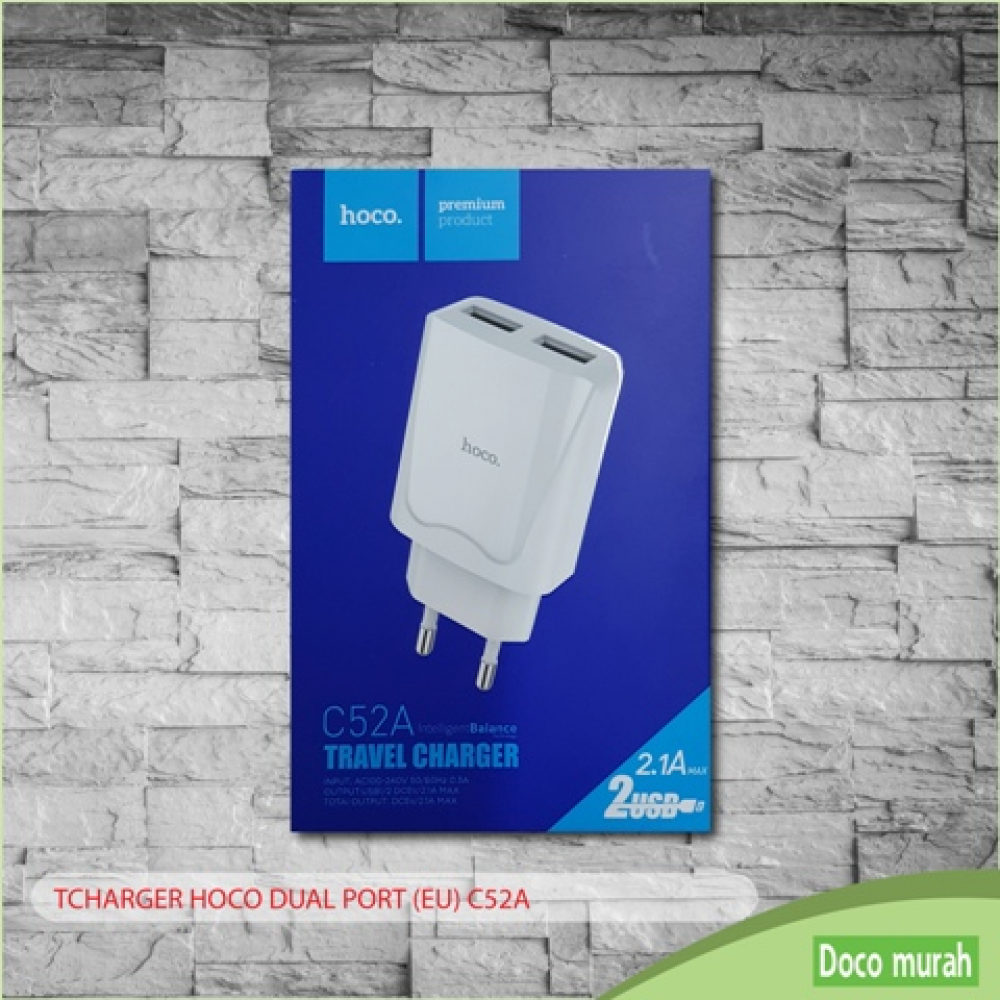 T.CHARGER HOCO DUAL PORT (EU) C52A (WHT)